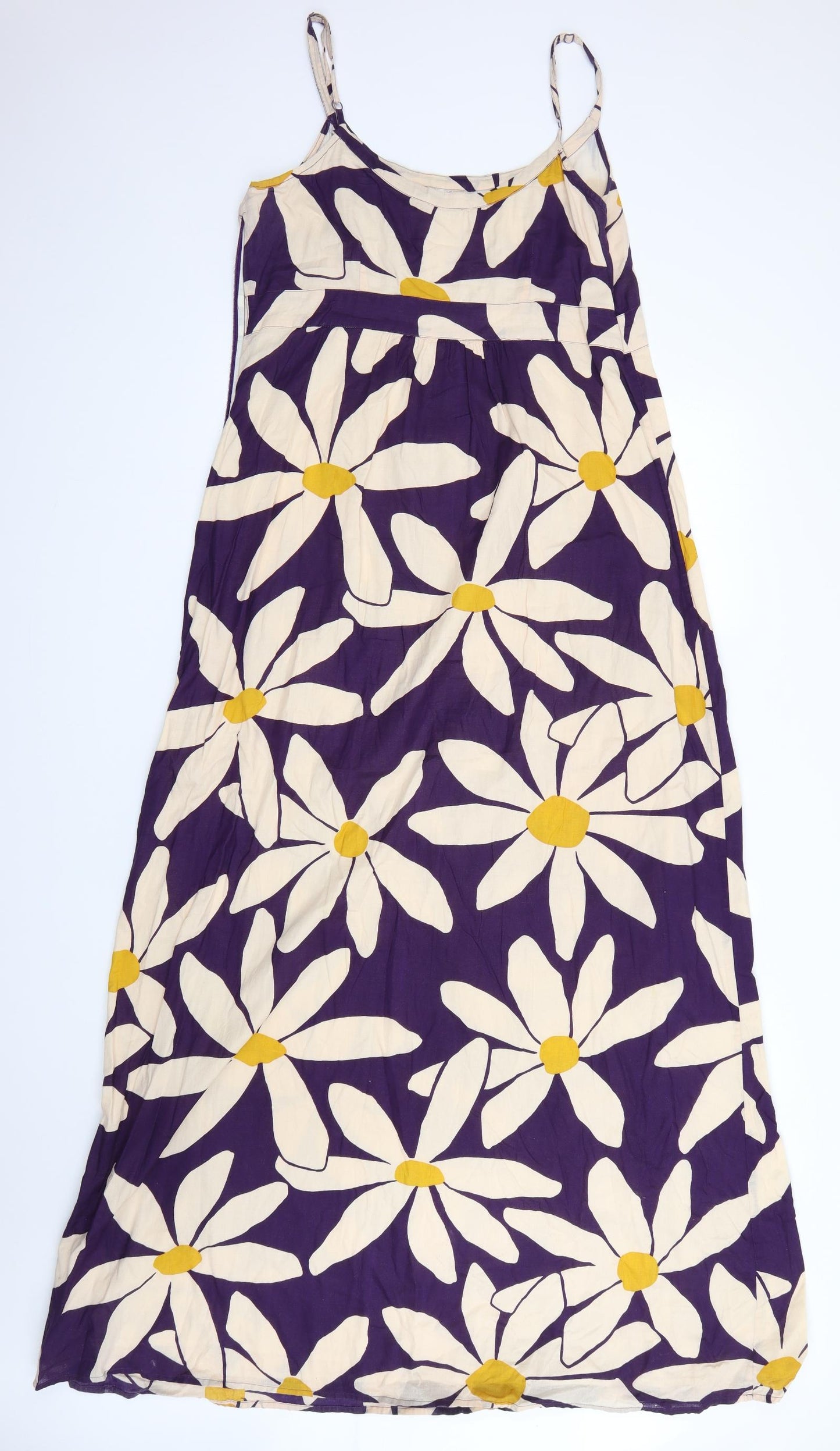 Preworn Womens Blue Floral  A-Line  Size 14