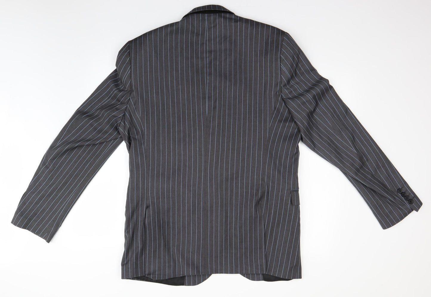 H&M Mens Grey Striped  Jacket Suit Size L