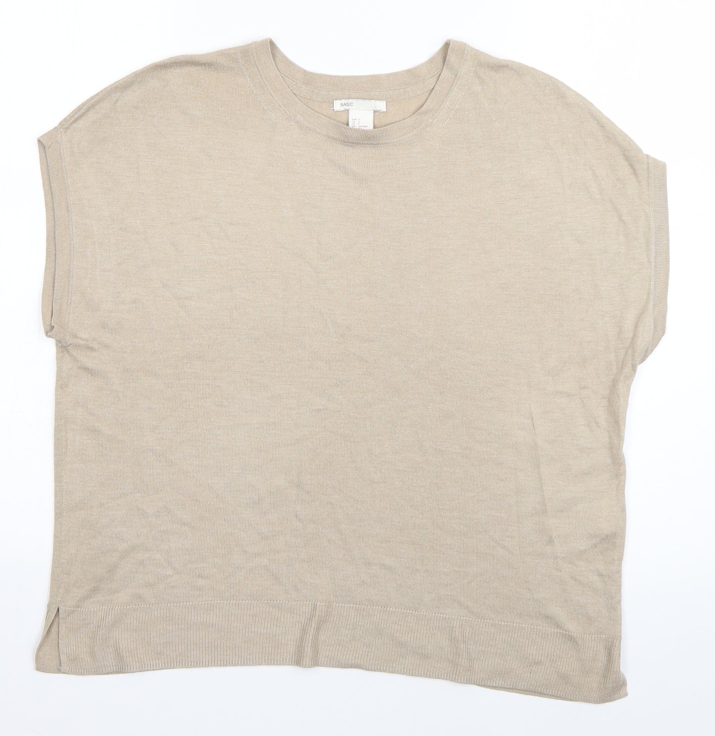 H&M Womens Beige   Basic T-Shirt Size 8