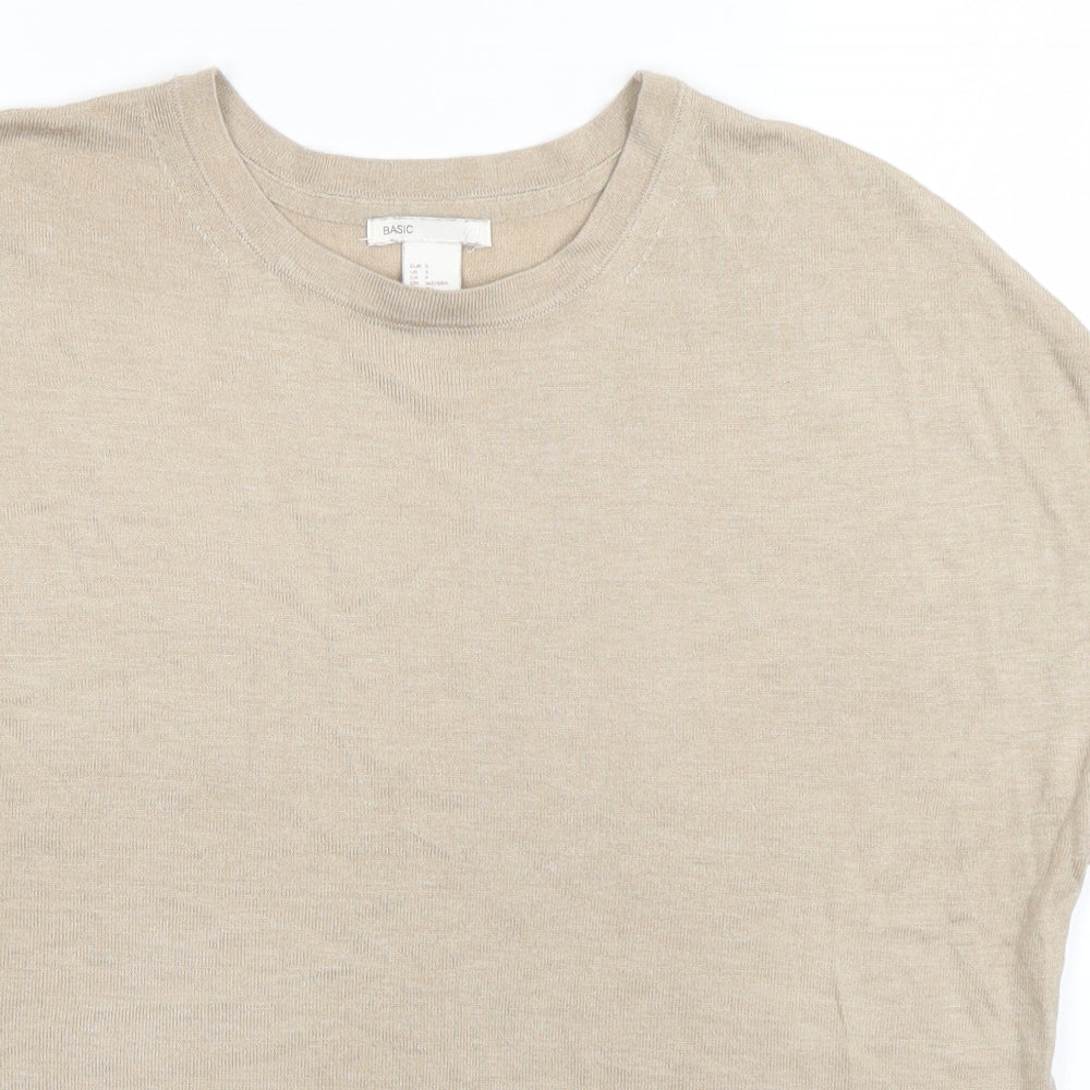 H&M Womens Beige   Basic T-Shirt Size 8