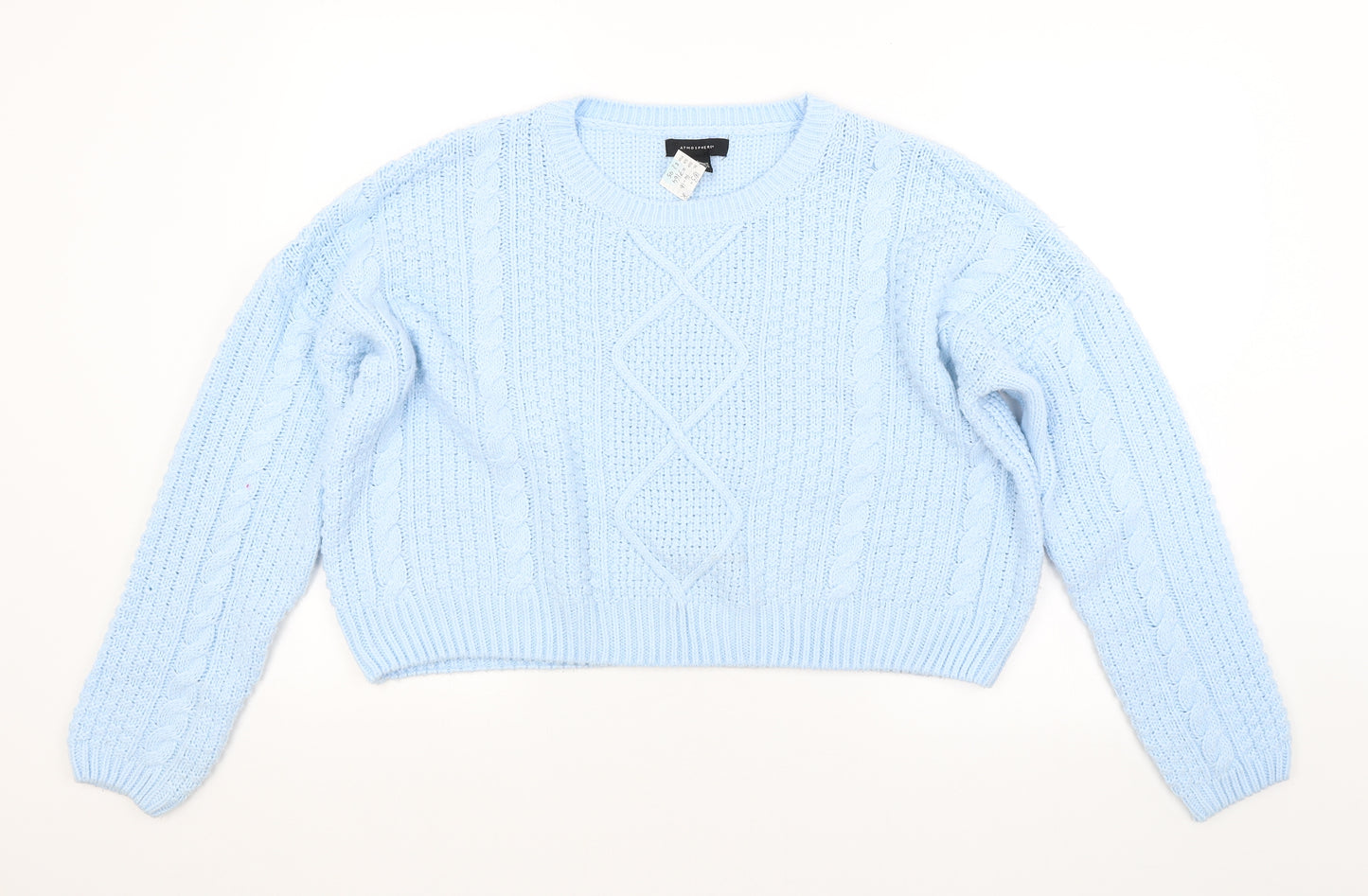Atmosphere Womens Blue Argyle/Diamond  Pullover Jumper Size 14