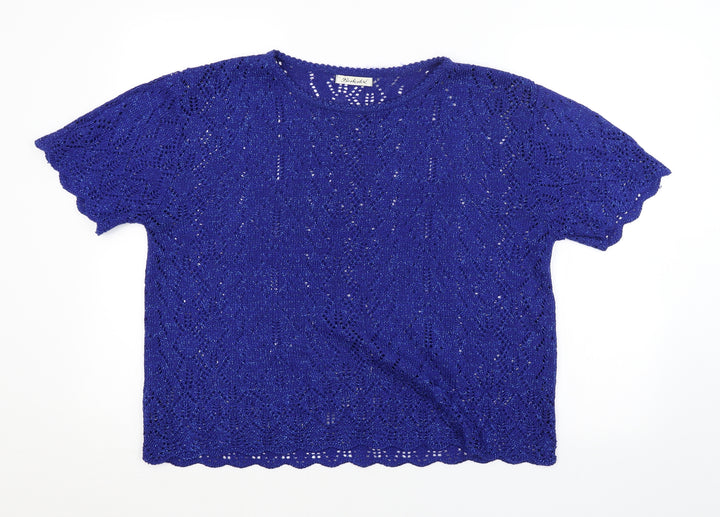 Berkertex Womens Blue Argyle/Diamond Pullover Jumper