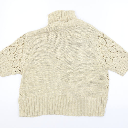 BHS Womens Beige Argyle/Diamond  Cardigan Jumper