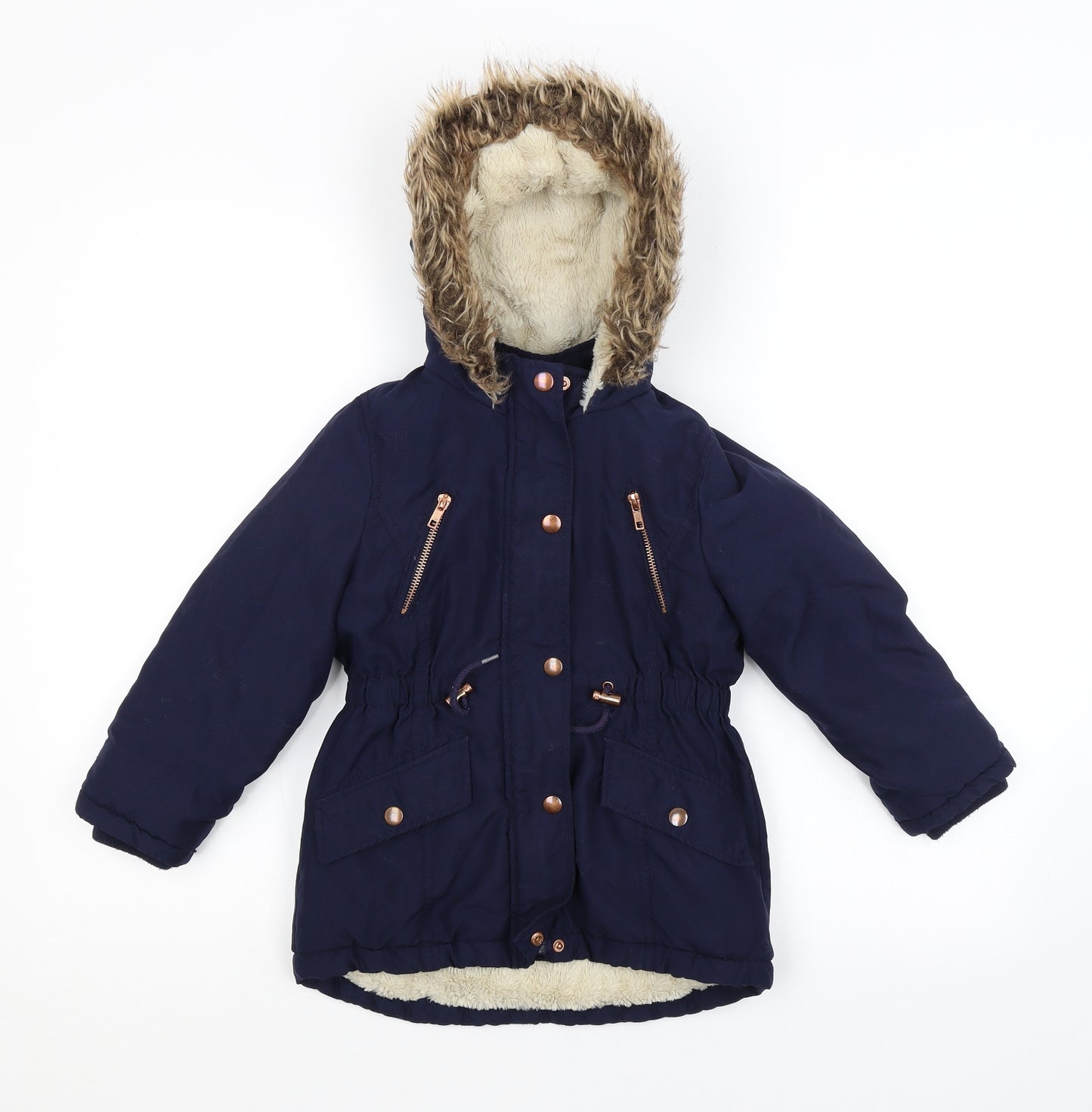 George Girls Blue   Basic Coat Coat Size 5-6 Years