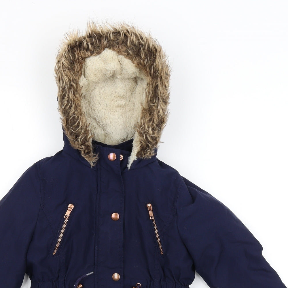 George Girls Blue   Basic Coat Coat Size 5-6 Years