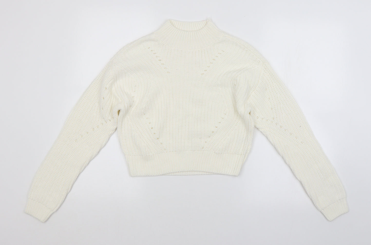 Candy Womens White Striped  Pullover Jumper Size 12