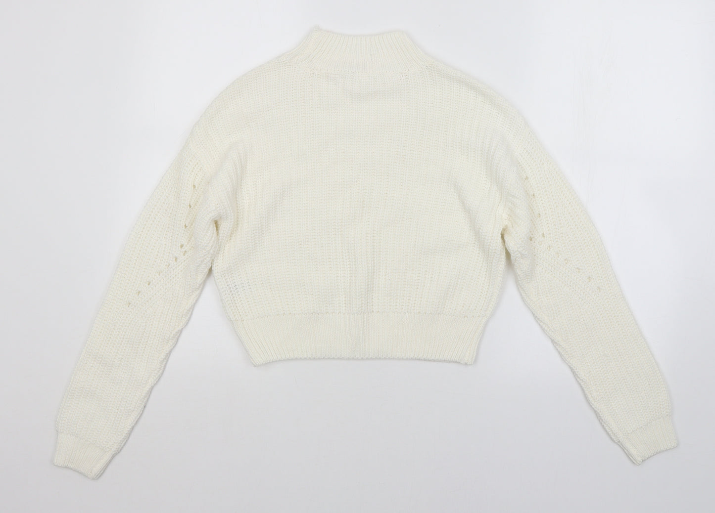 Candy Womens White Striped  Pullover Jumper Size 12
