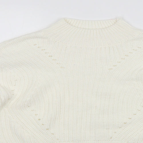 Candy Womens White Striped  Pullover Jumper Size 12