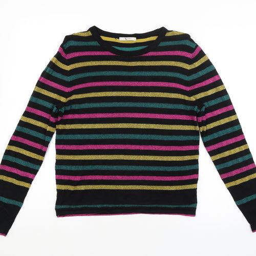 TU Womens Multicoloured Striped  Pullover Jumper Size 10