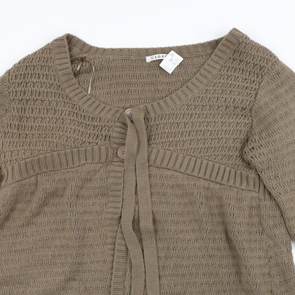 George Womens Brown   Cardigan Jumper Size 16