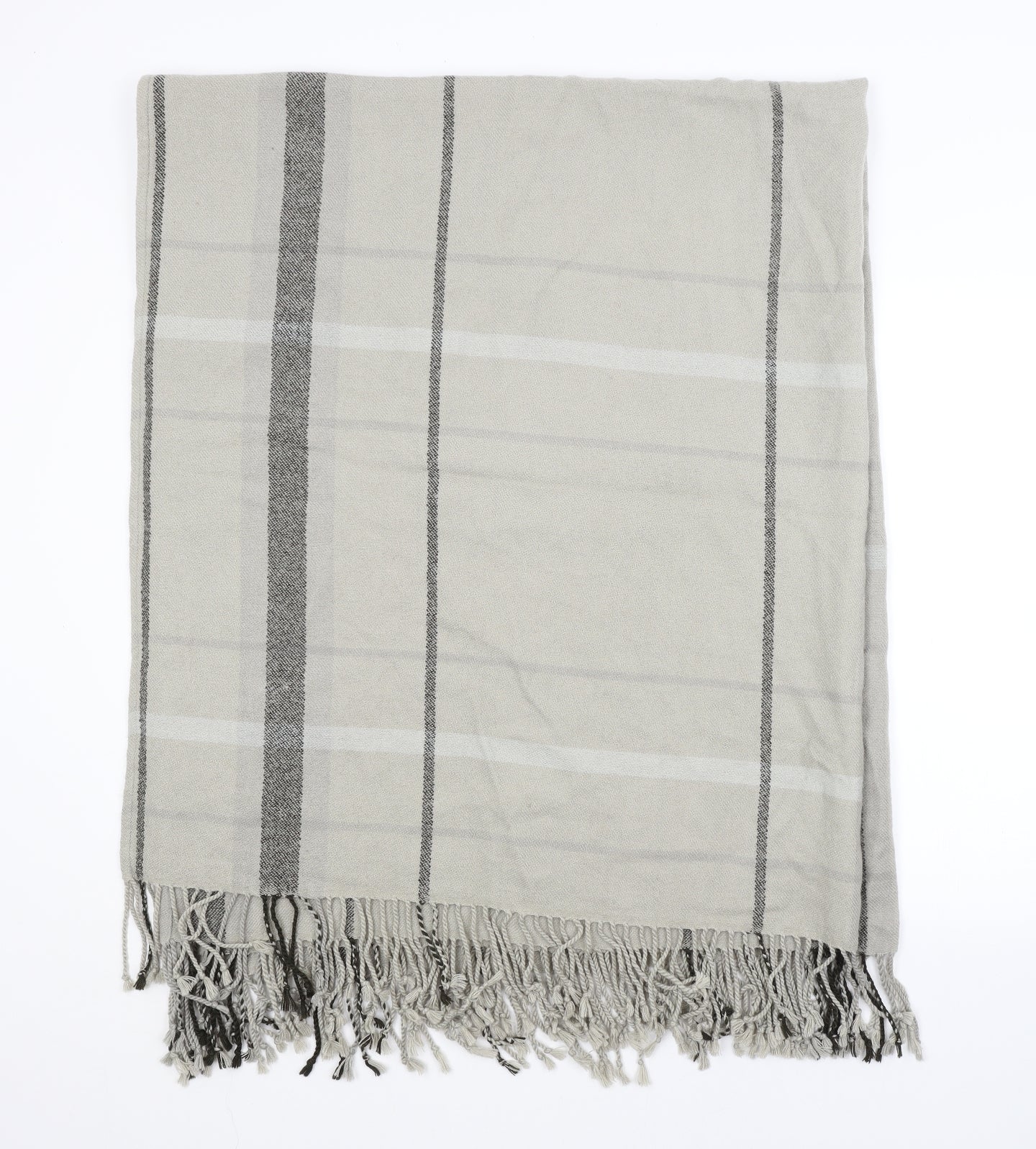 Preworn Unisex Grey Check   Shawl/Wrap