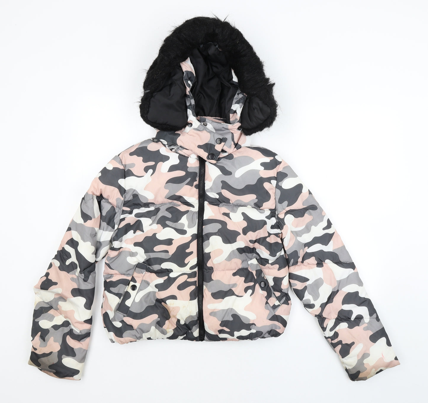 New Look Girls Multicoloured Camouflage  Basic Coat Coat Size 12-13 Years