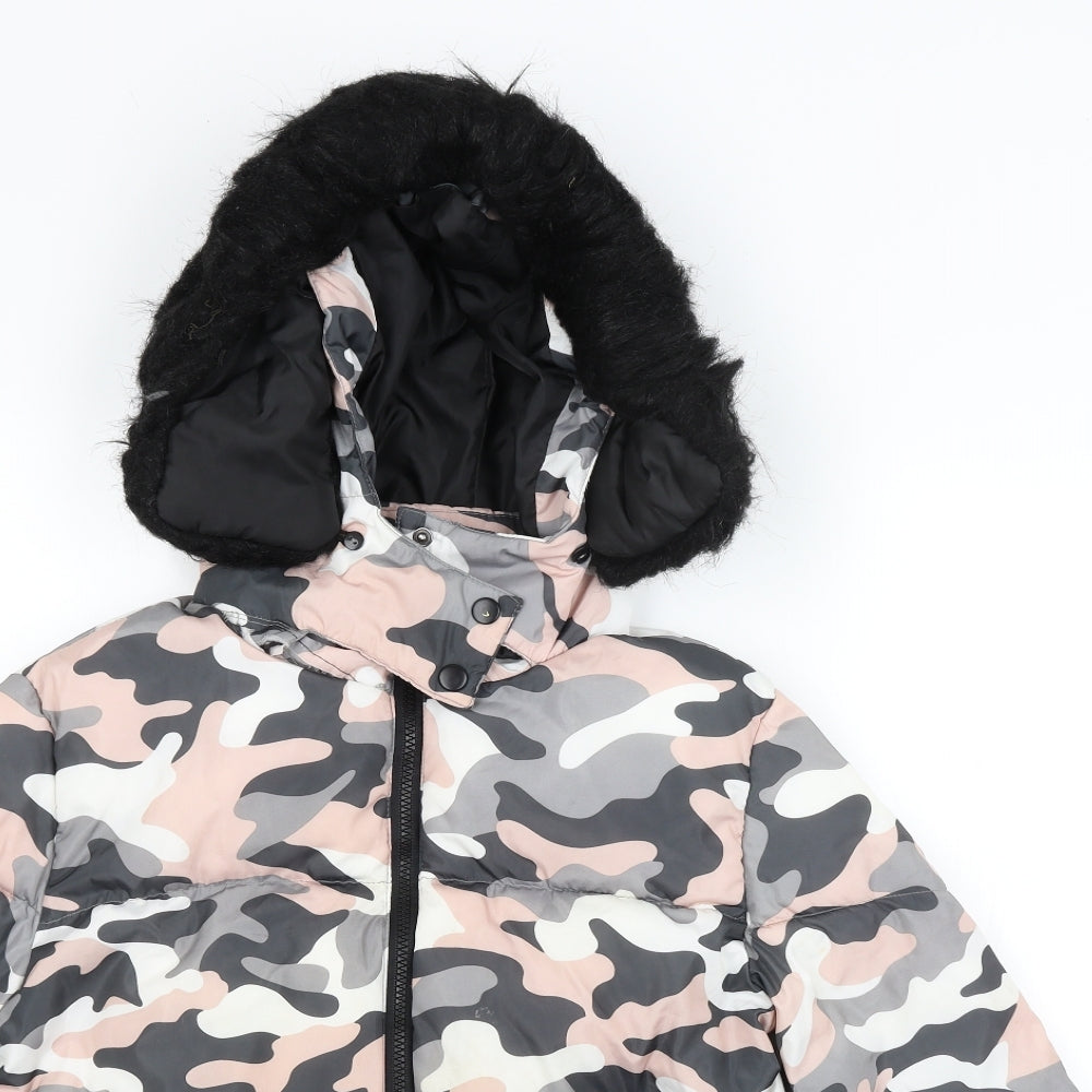 New Look Girls Multicoloured Camouflage  Basic Coat Coat Size 12-13 Years