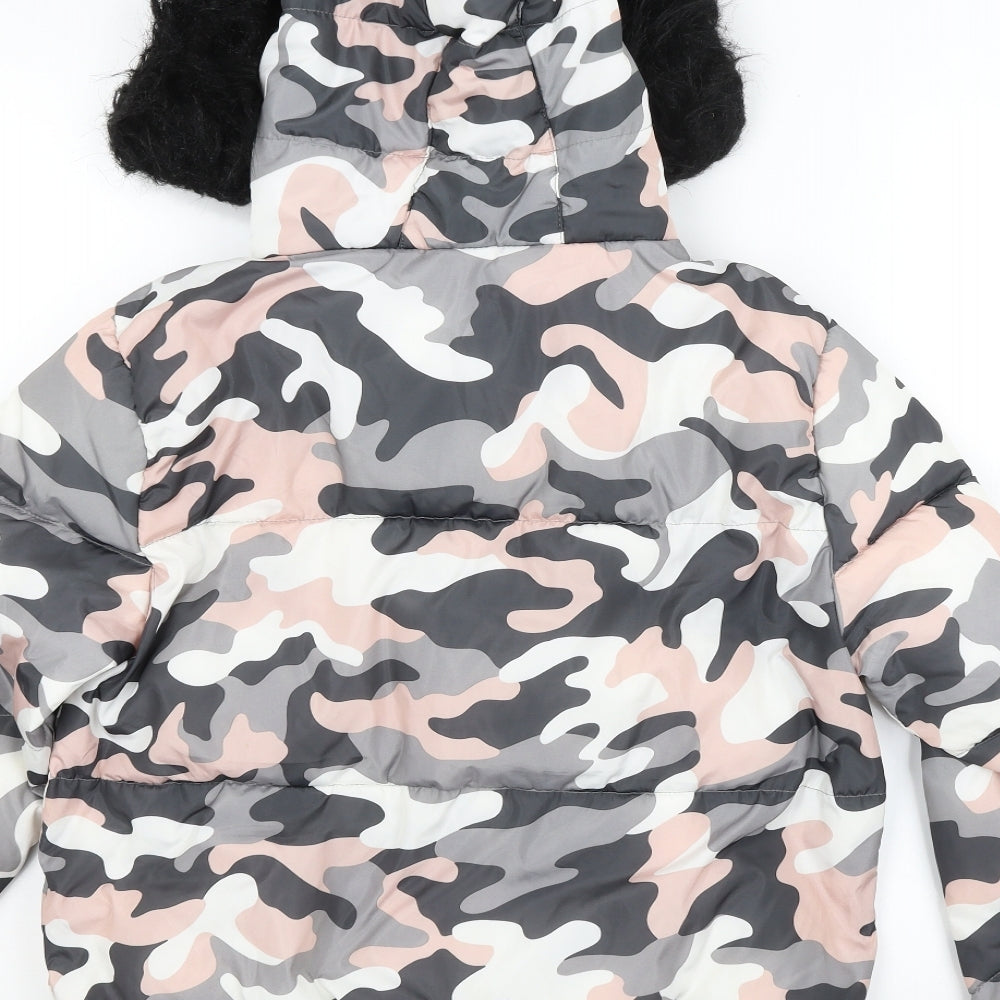 New Look Girls Multicoloured Camouflage  Basic Coat Coat Size 12-13 Years