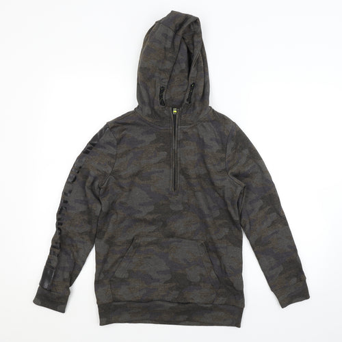 F&F Boys Green Camouflage  Pullover Hoodie Size 11-12 Years