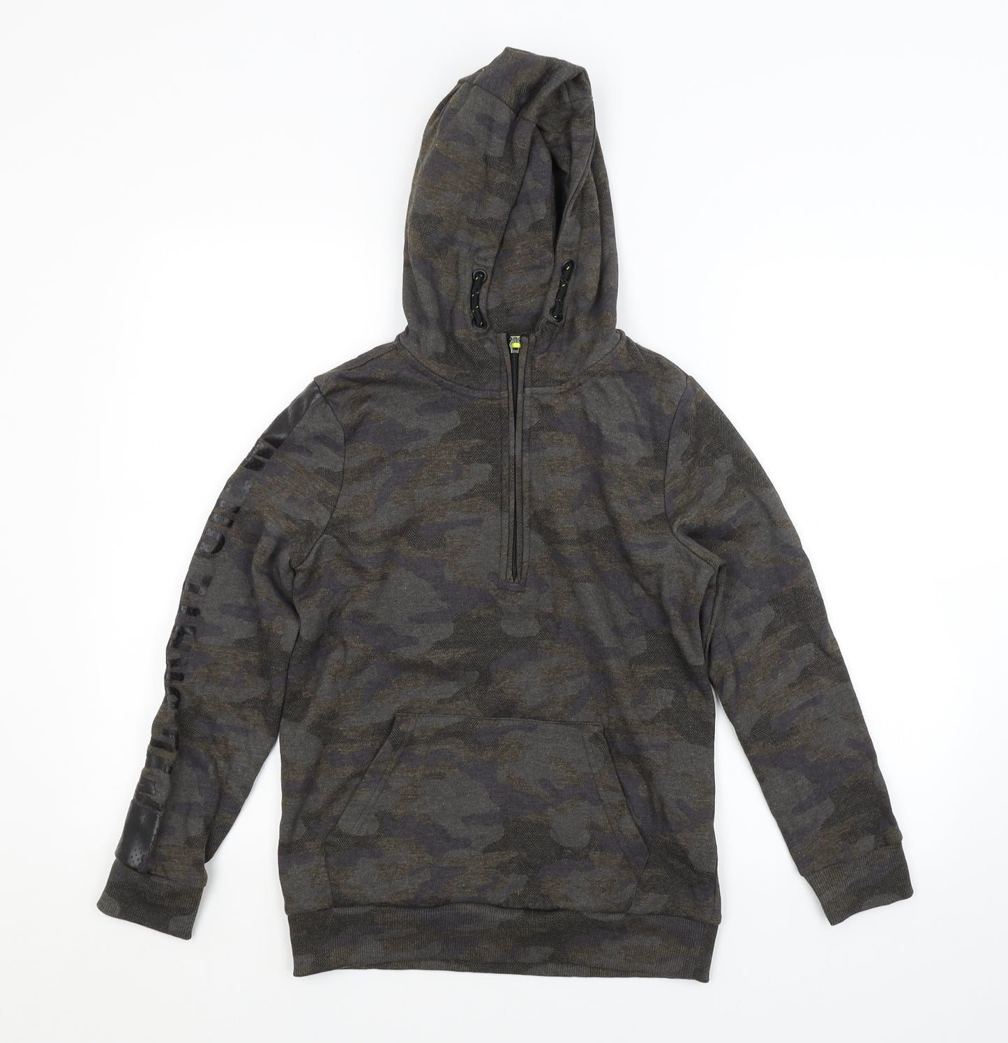 F&F Boys Green Camouflage  Pullover Hoodie Size 11-12 Years