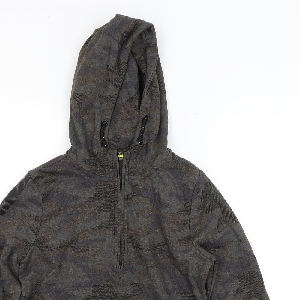 F&F Boys Green Camouflage  Pullover Hoodie Size 11-12 Years