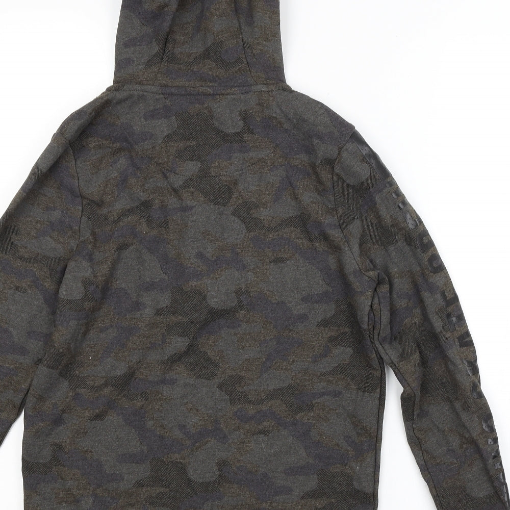 F&F Boys Green Camouflage  Pullover Hoodie Size 11-12 Years