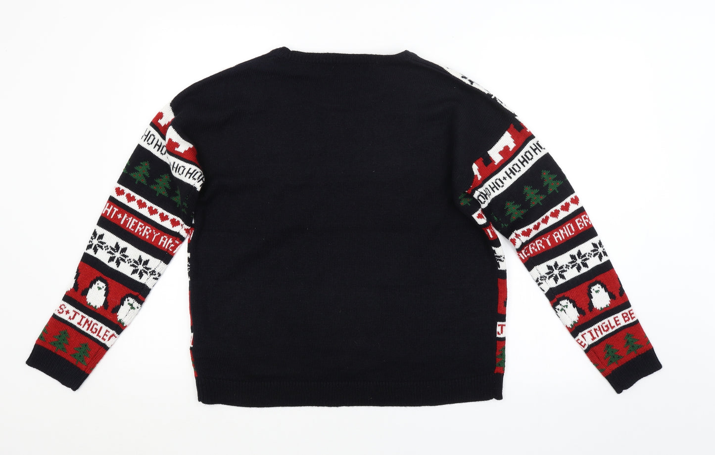 New Look Womens Multicoloured Argyle/Diamond  Pullover Jumper Size 10  - CHRISTMAS