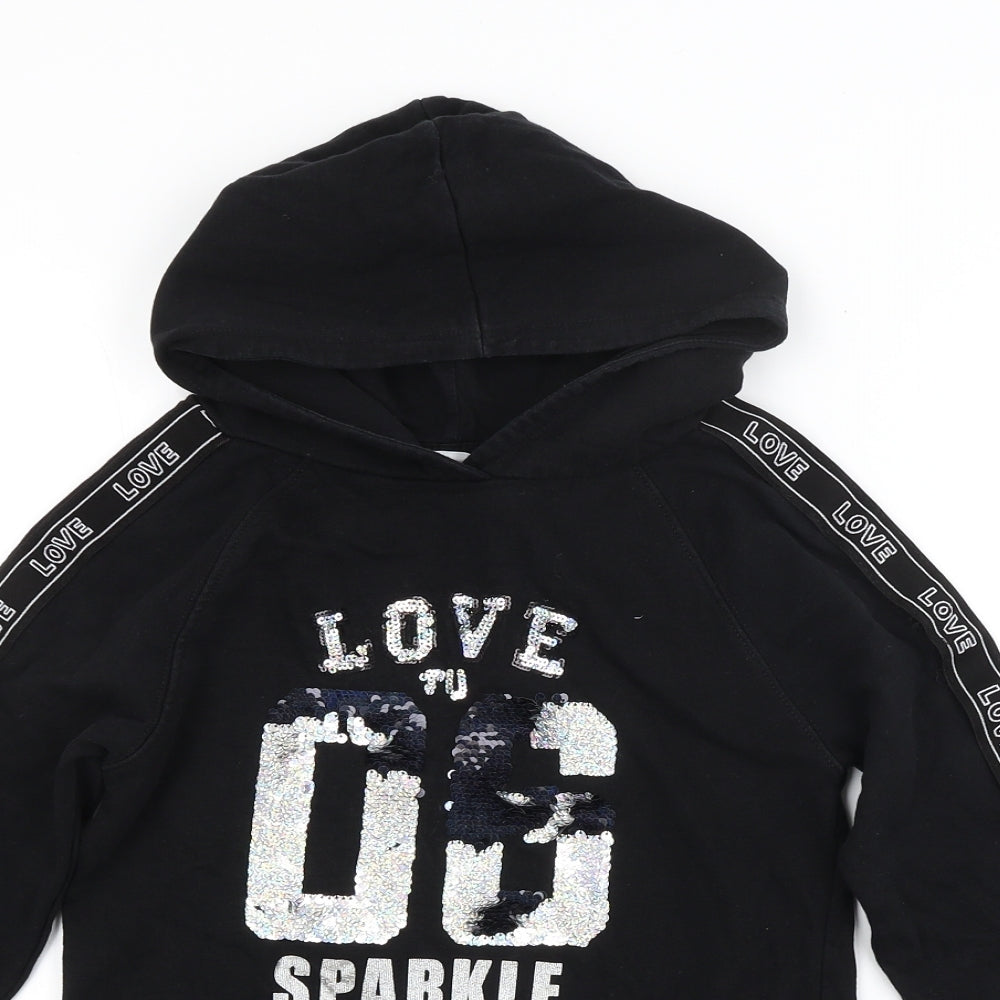Blue Zoo Girls Black   Pullover Hoodie Size 8-9 Years