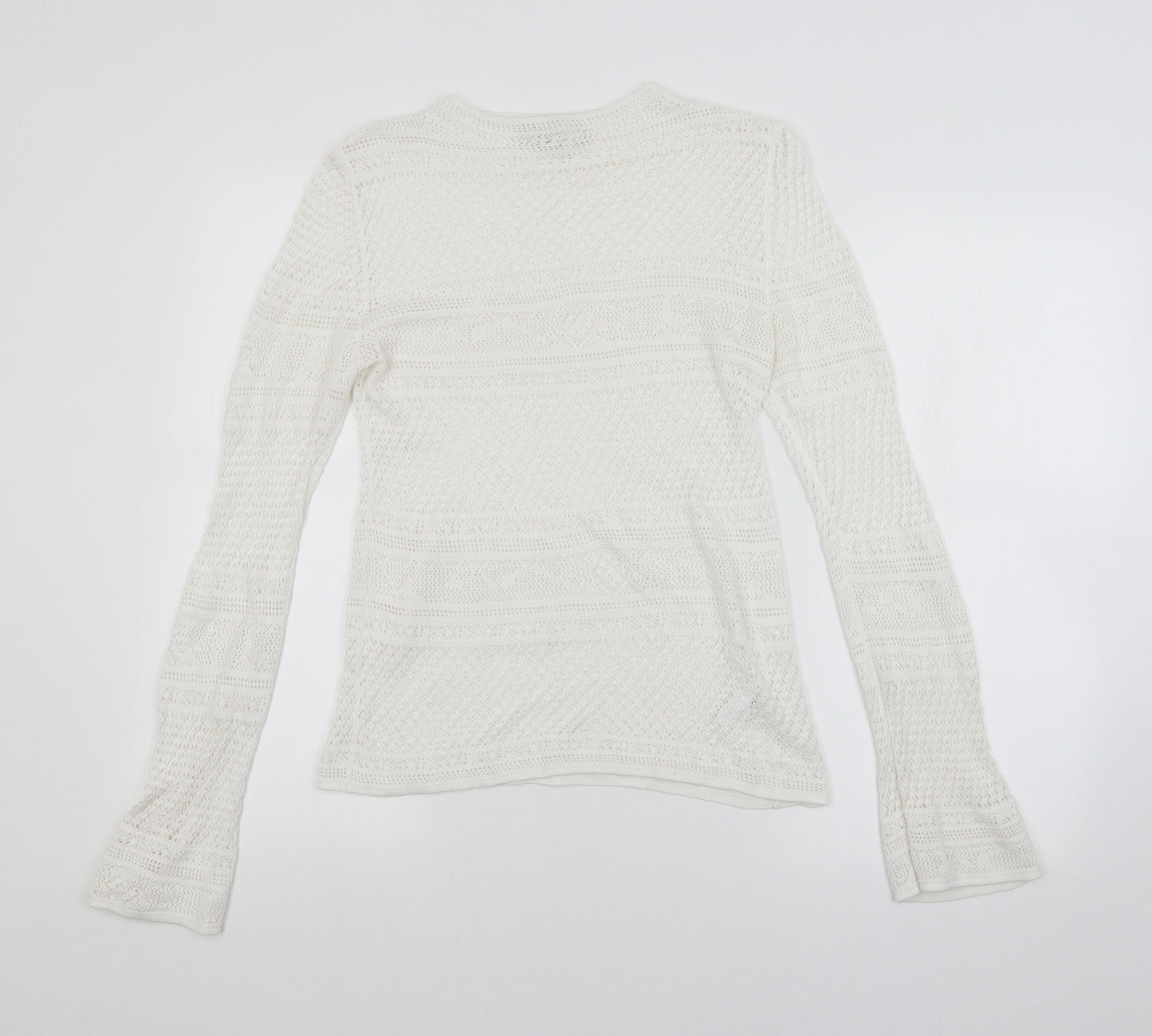 NEXT Womens White Argyle/Diamond  Pullover Jumper Size 10