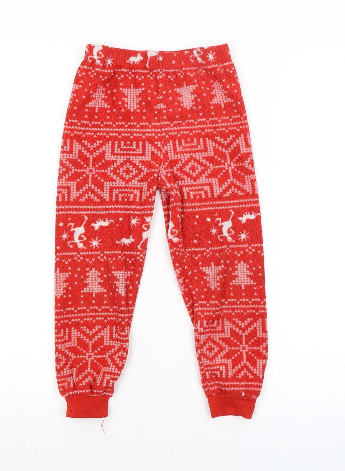 Primark Boys Red Argyle/Diamond   Pyjama Pants Size 4-5 Years  - CHRISTMAS