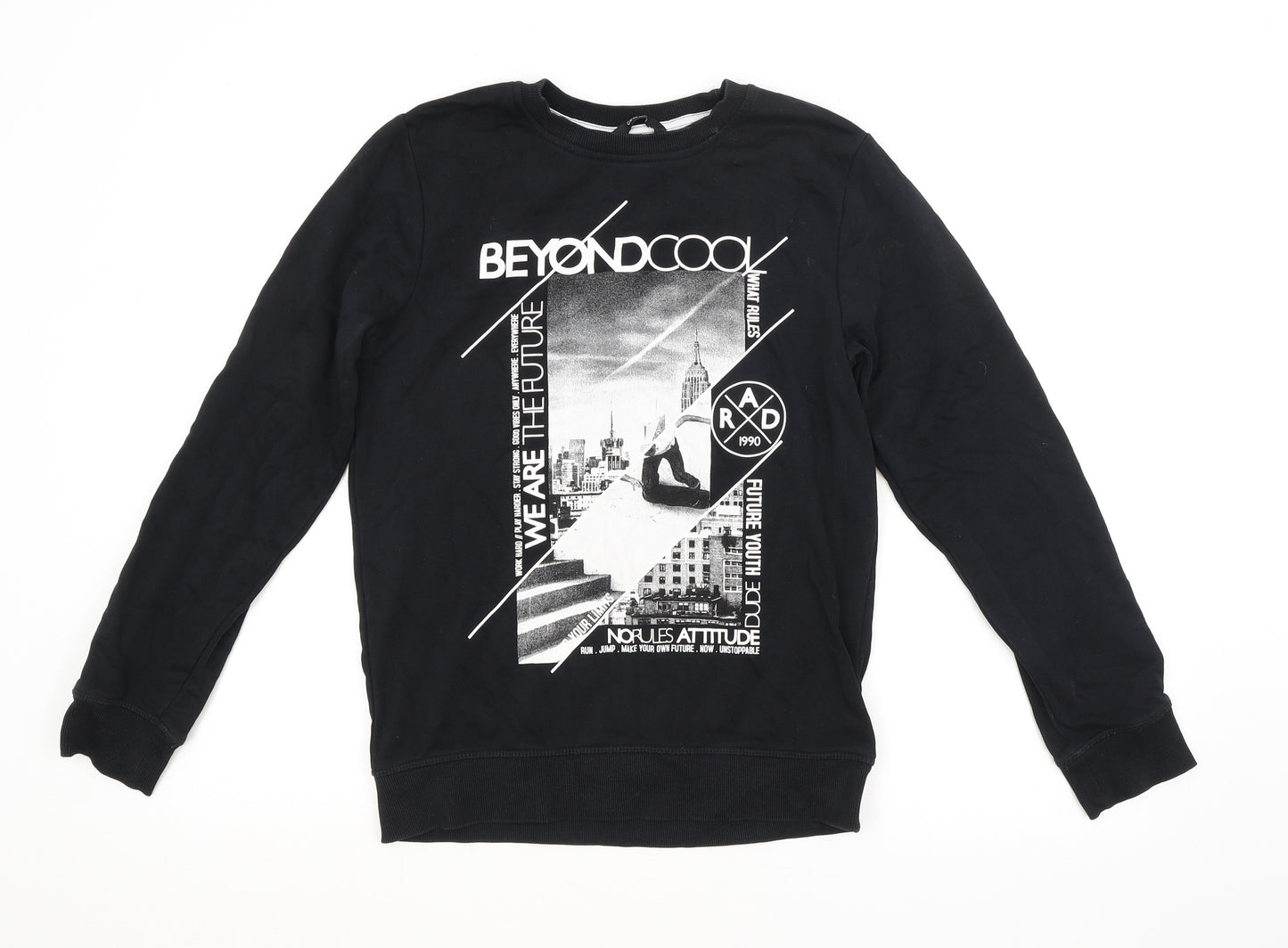 George Boys Black   Pullover Sweatshirt Size 11-12 Years