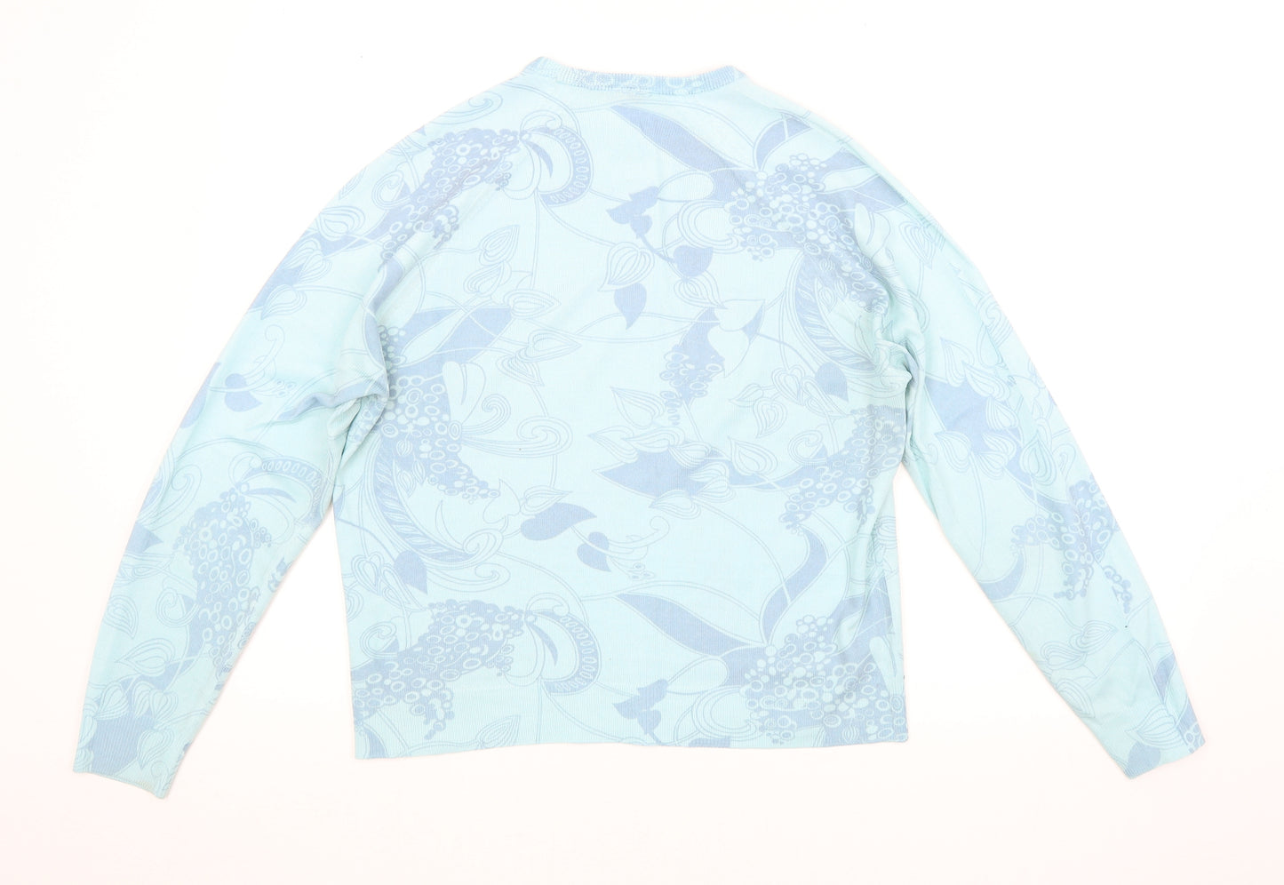 ST MICHAEL Womens Blue Floral  Pullover Jumper Size 16