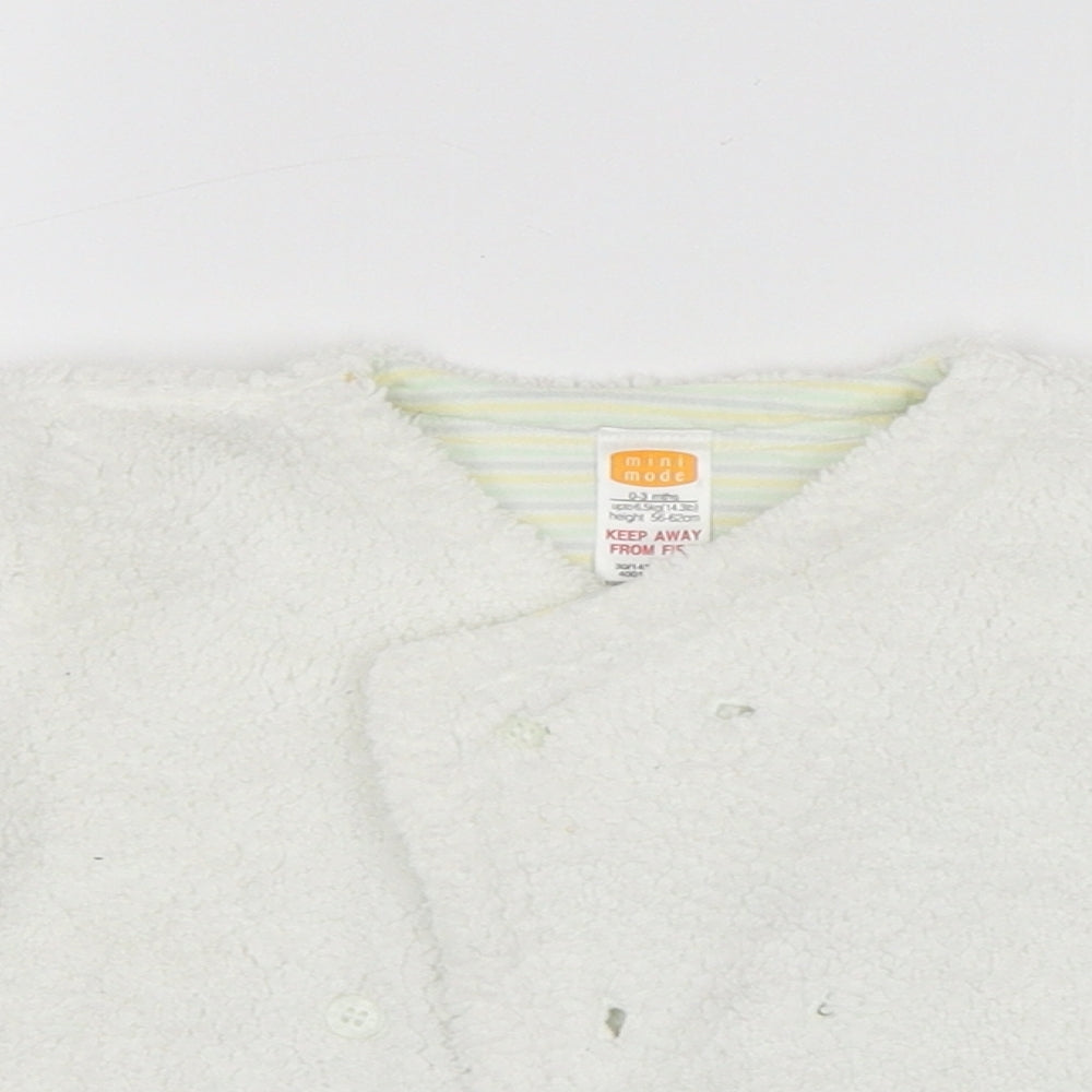 MINIMODE Baby White   Cardigan Jumper Size 0-3 Months