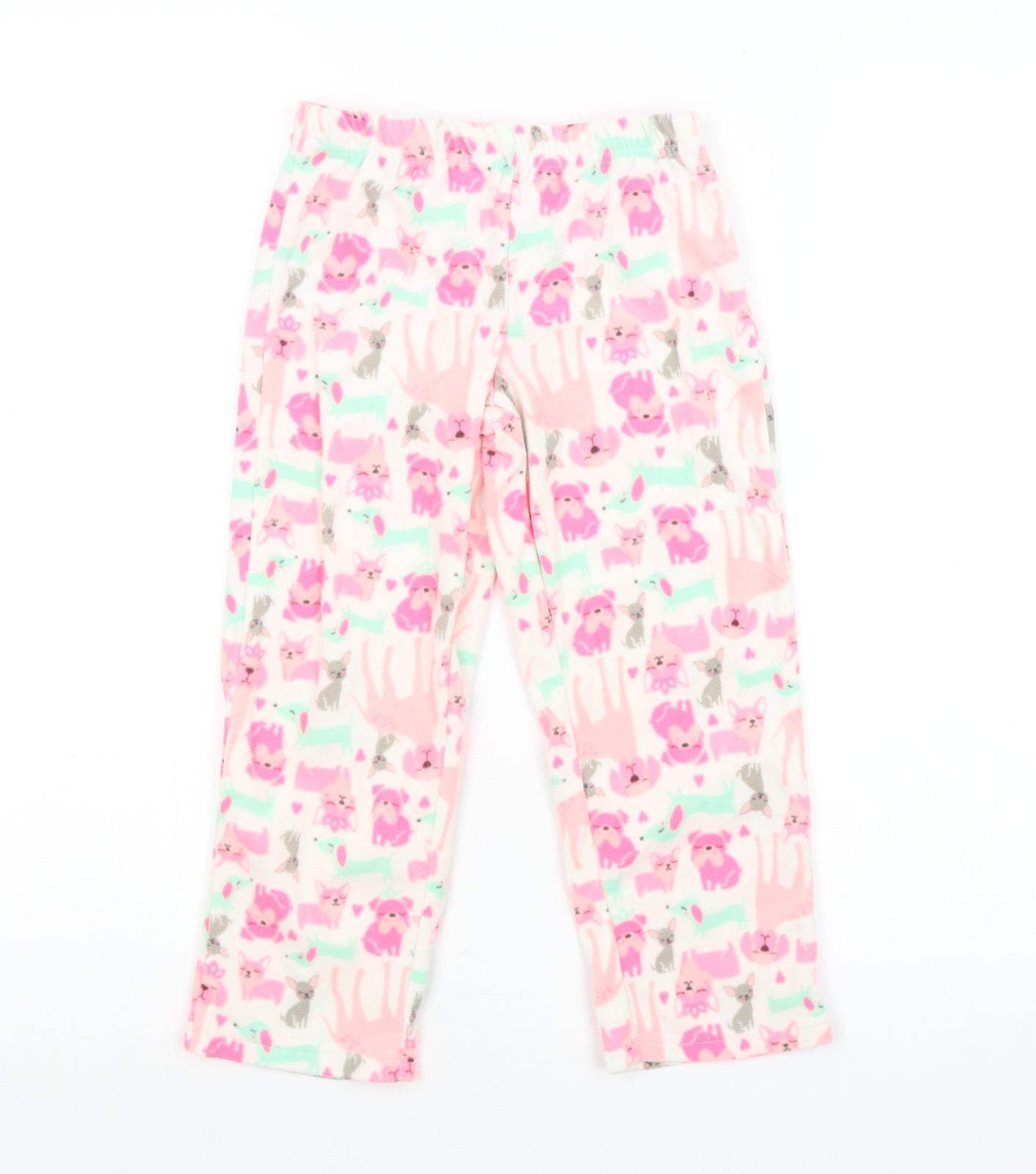 Preworn Girls Pink Animal Print   Pyjama Pants Size 5 Years