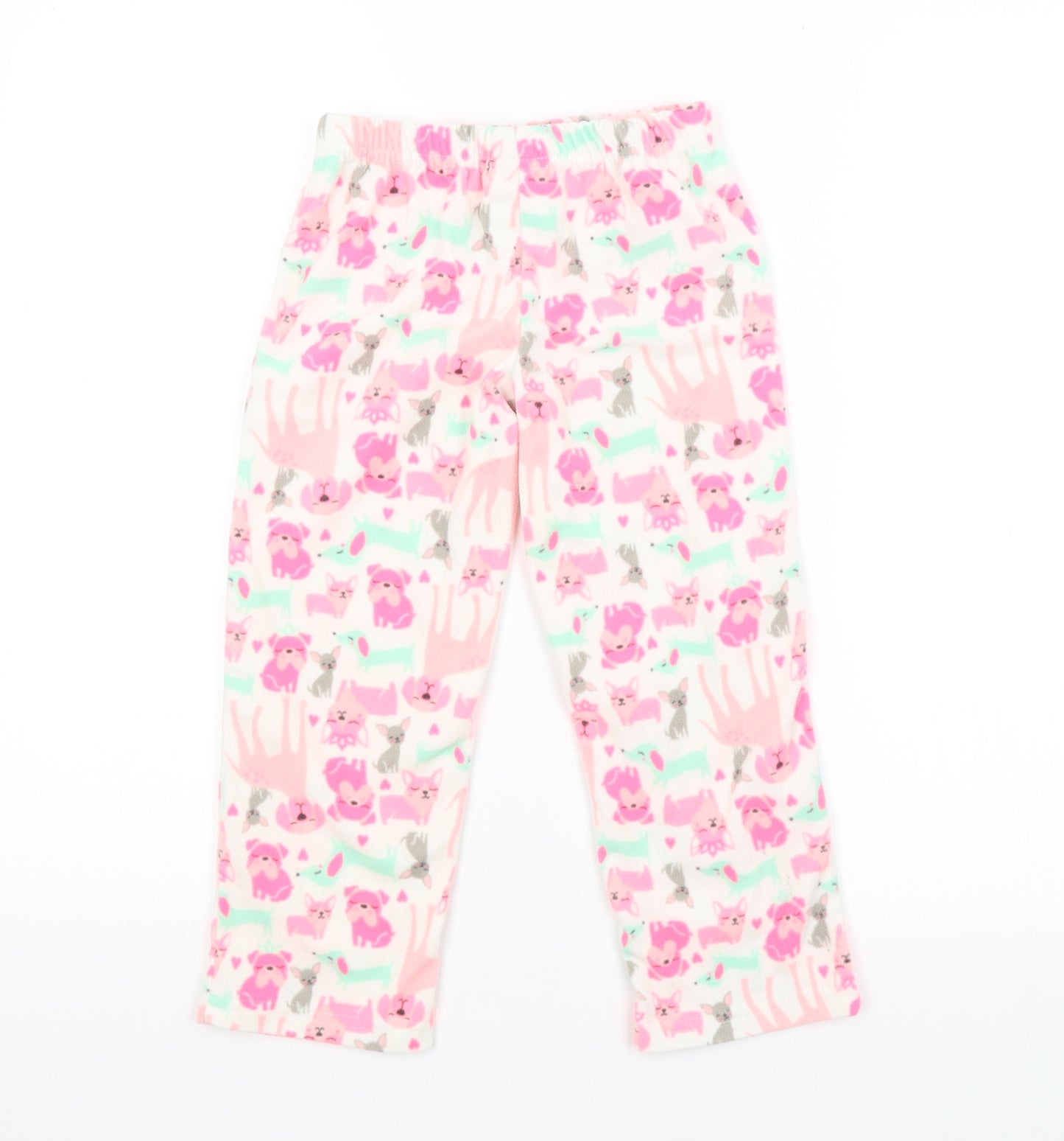 Preworn Girls Pink Animal Print   Pyjama Pants Size 5 Years