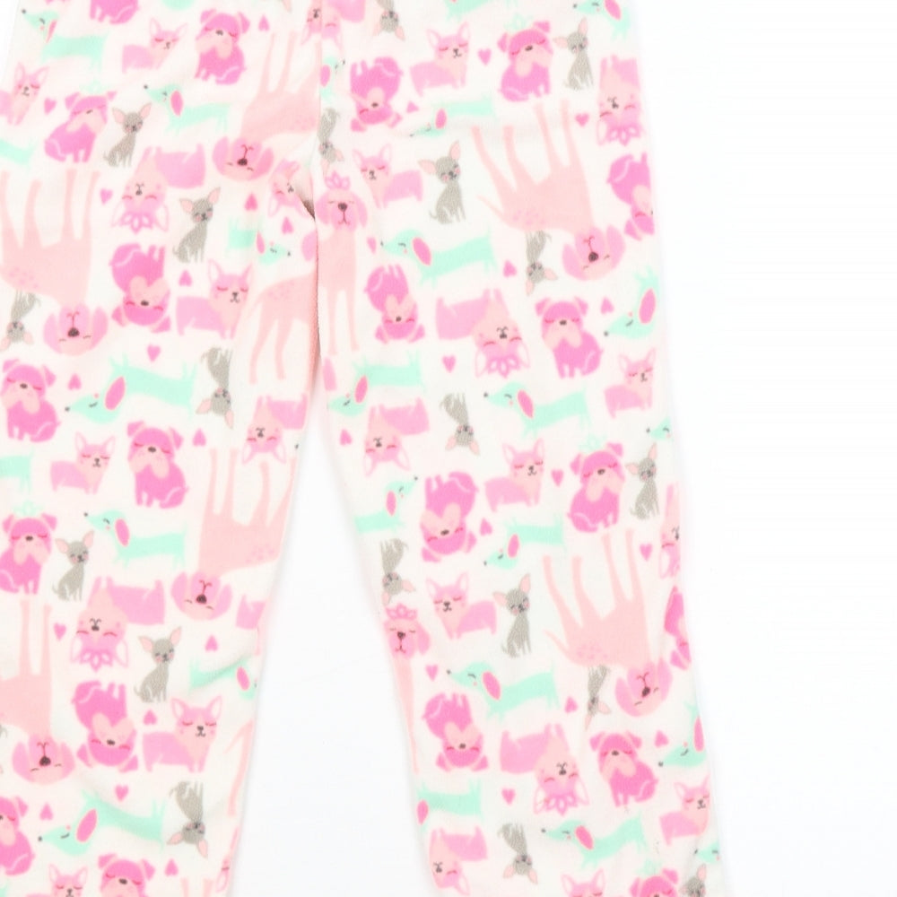 Preworn Girls Pink Animal Print   Pyjama Pants Size 5 Years