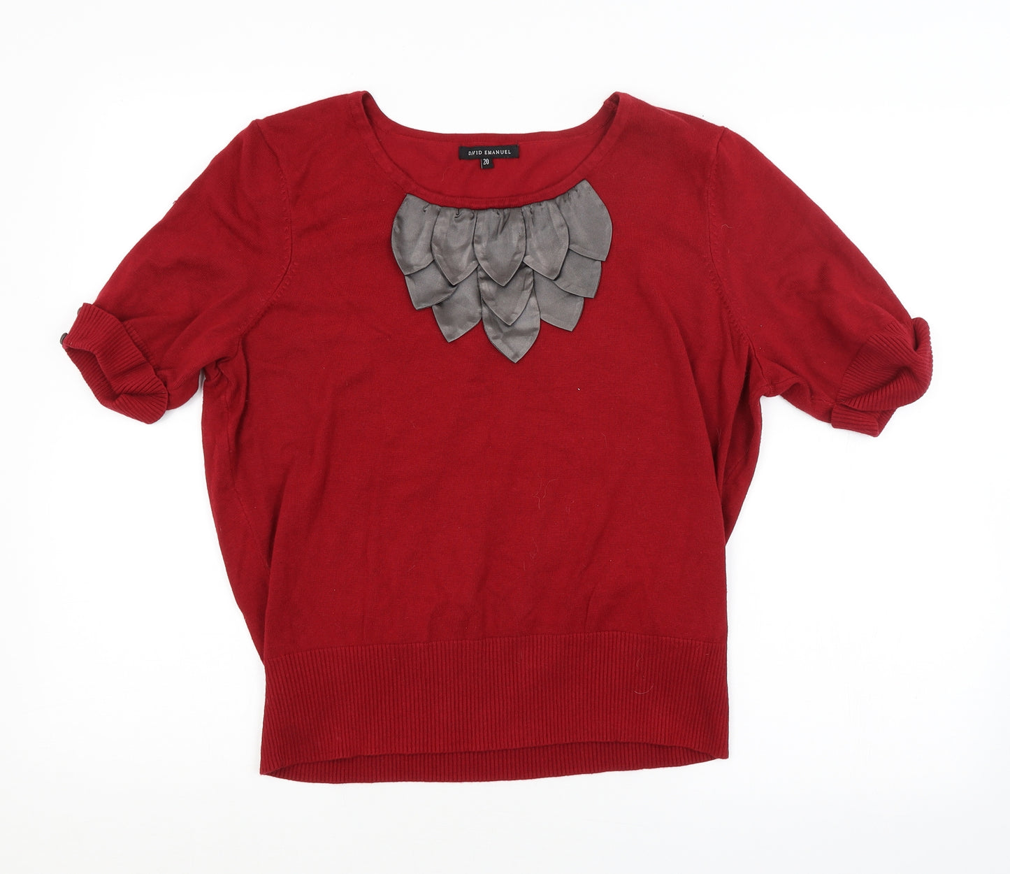 DAVID EMANUEL Womens Red   Pullover Jumper Size 20