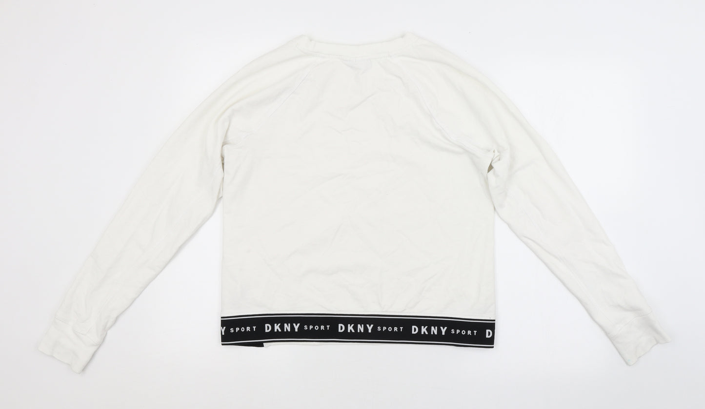 DKNY Womens White   Pullover Sweatshirt