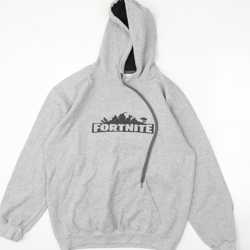 Gilden Mens Grey   Pullover Hoodie Size M  - Fortnite