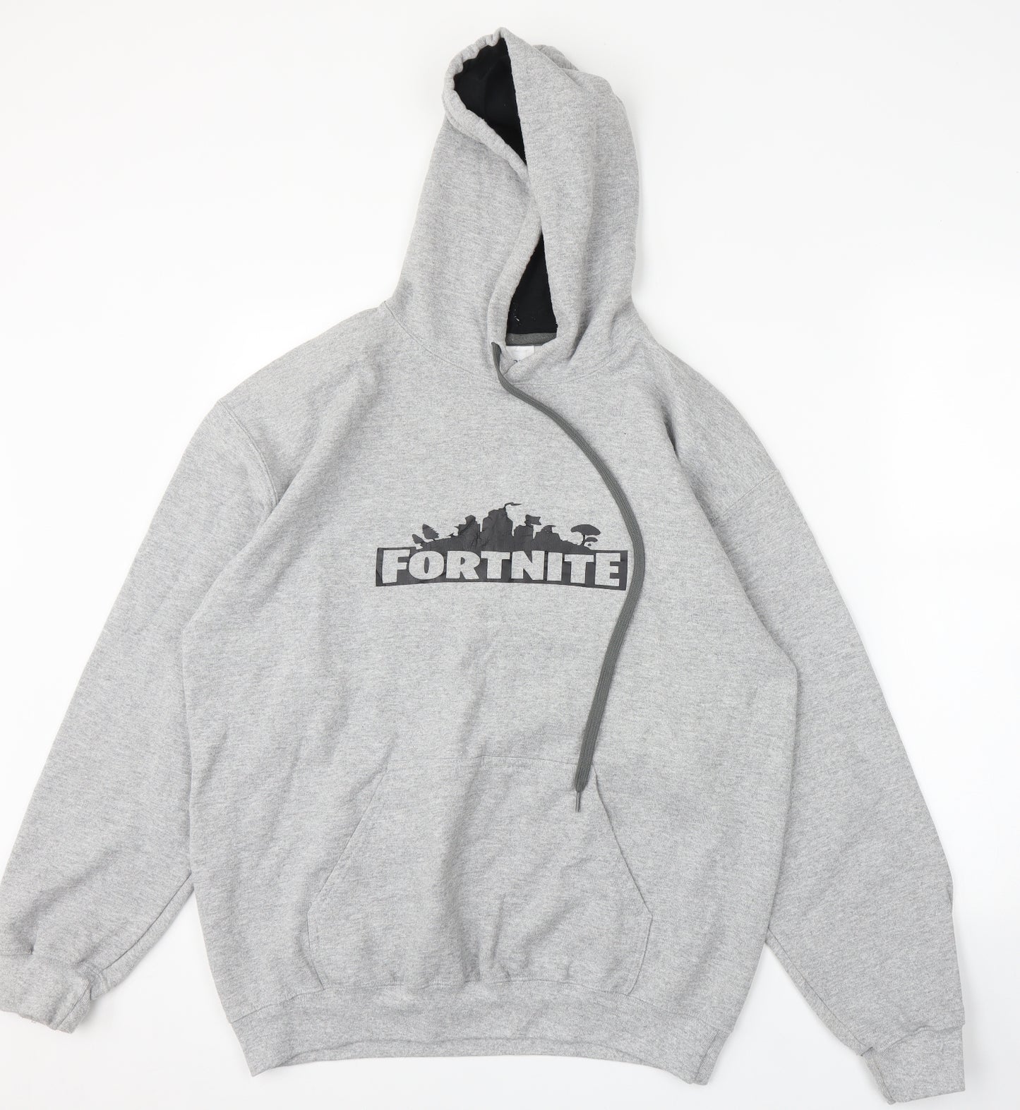 Gilden Mens Grey   Pullover Hoodie Size M  - Fortnite