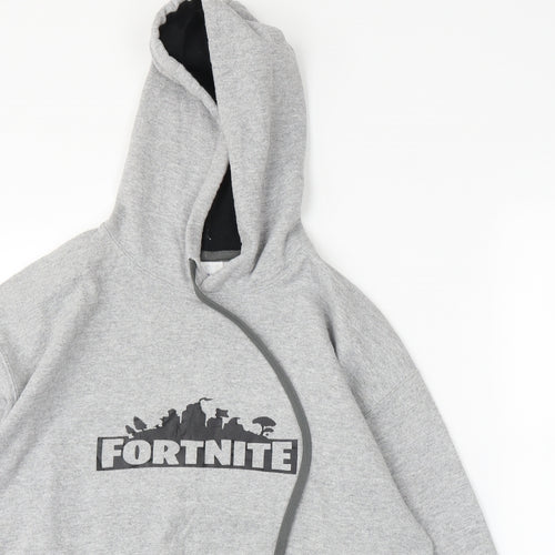 Gilden Mens Grey   Pullover Hoodie Size M  - Fortnite