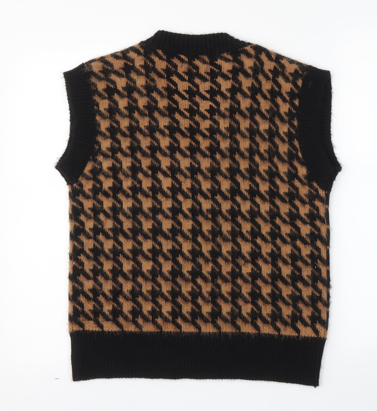 Alessia Pacini Womens Multicoloured Houndstooth  Vest Jumper Size M