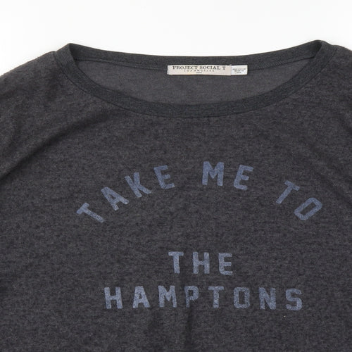 Project Social T Womens Grey   Pullover Sweatshirt Size S