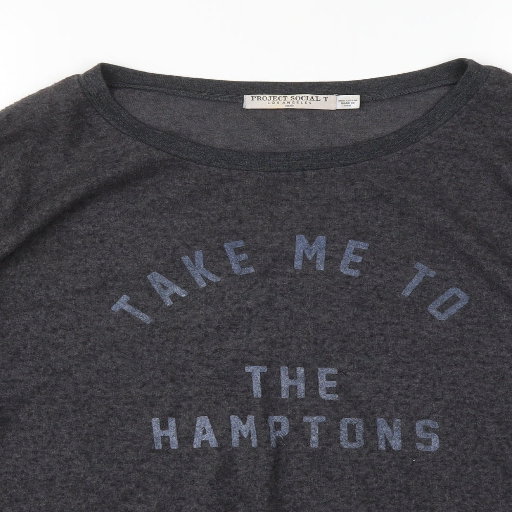 Project Social T Womens Grey   Pullover Sweatshirt Size S