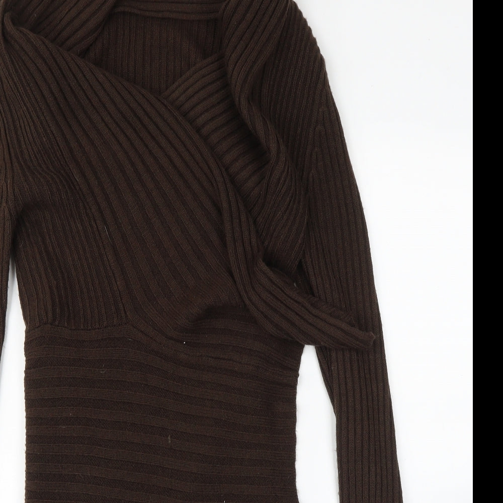 Preworn Womens Brown   Wrap Jumper Size M