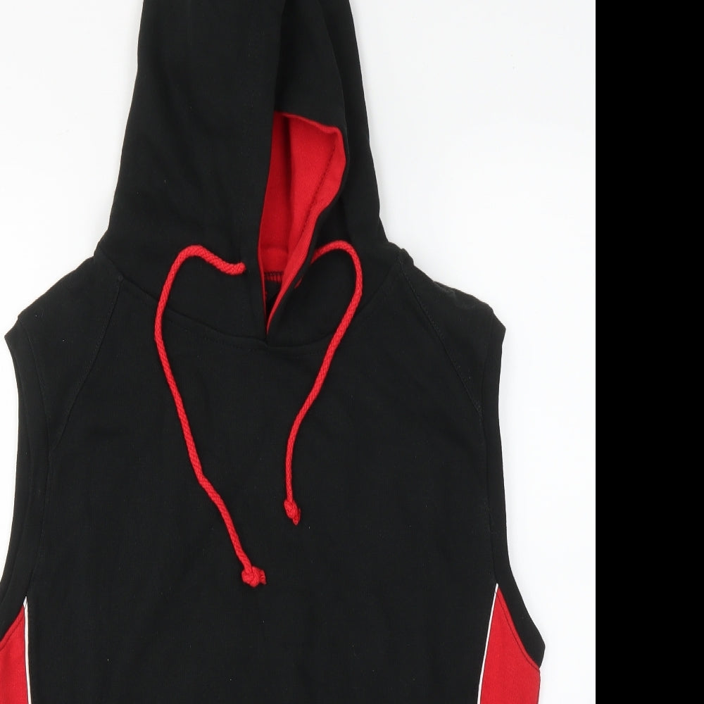 finden Hales Mens Black   Vest Hoodie Size L