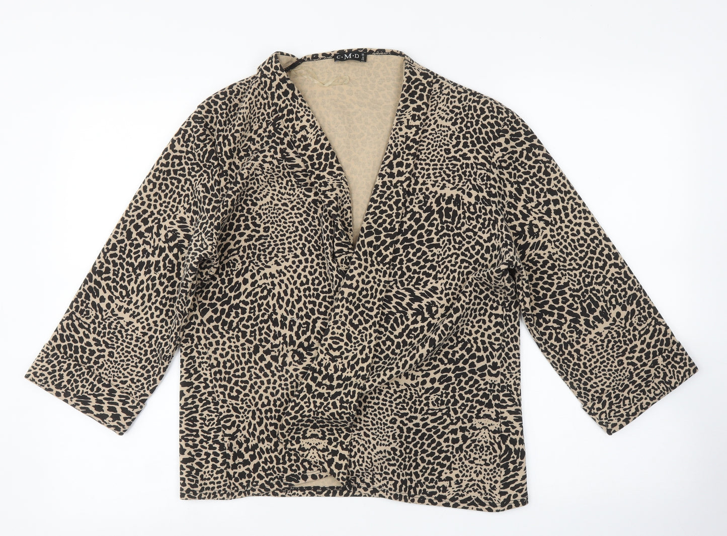 CMD Womens Multicoloured Animal Print  Wrap Jumper Size 16