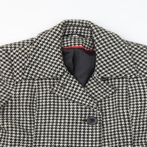 Klass Womens Multicoloured Houndstooth  Jacket Sport Coat Size 12