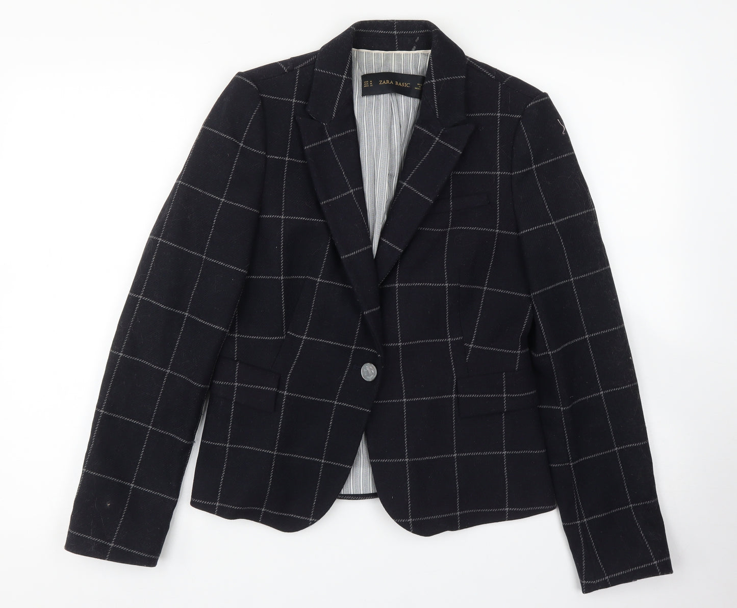 Zara Womens Black Check  Jacket Sport Coat Size M