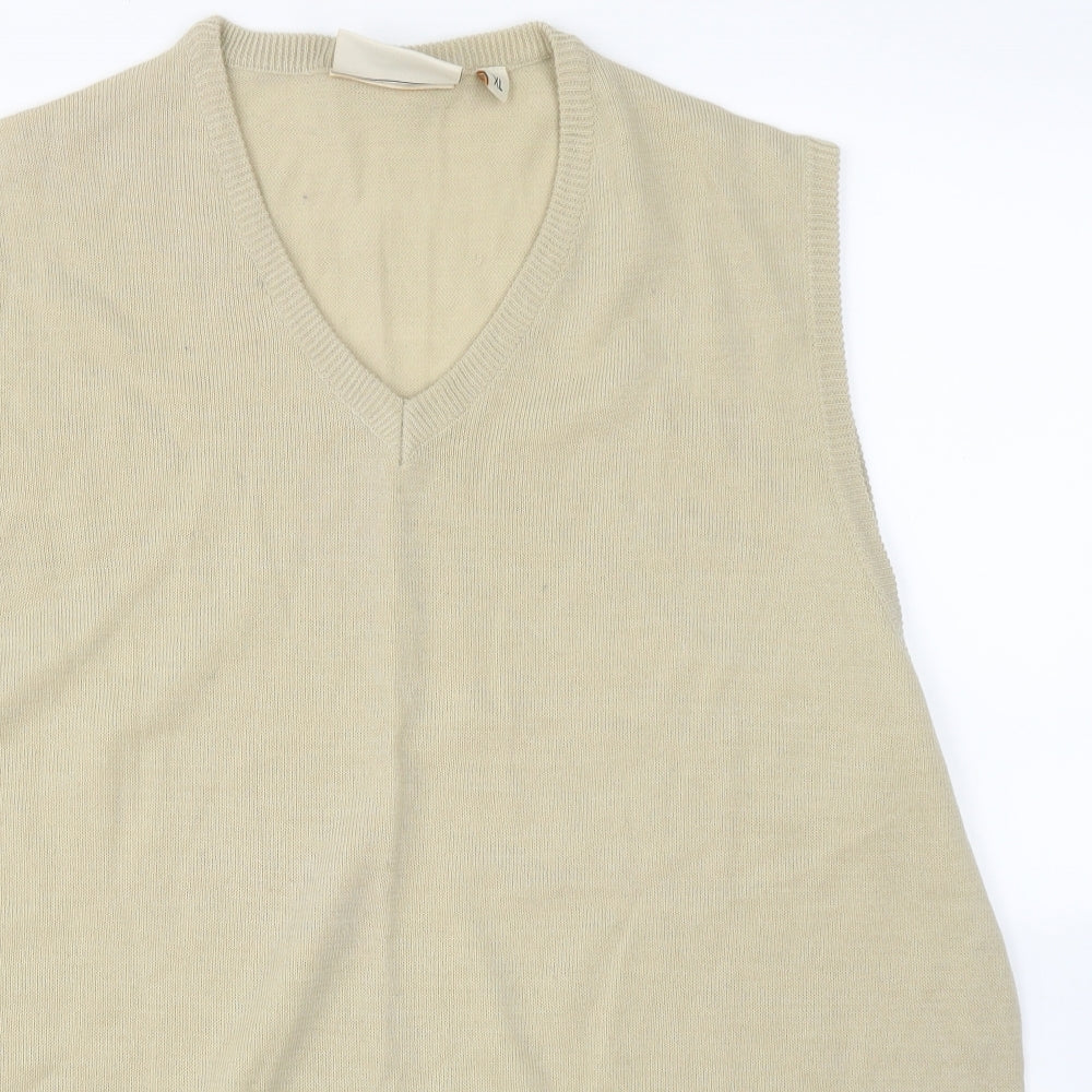 Greenwoods Mens Beige   Vest Jumper Size XL
