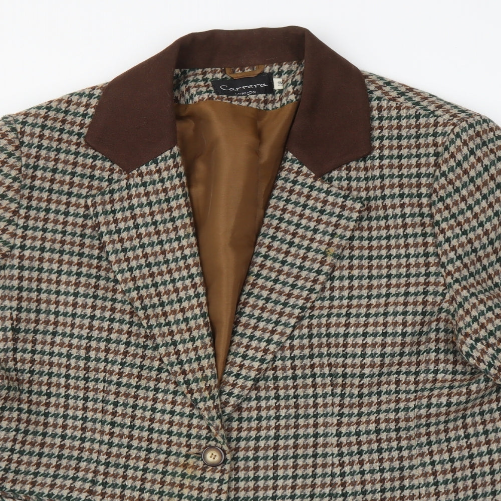Carrera Womens Multicoloured Houndstooth  Jacket Blazer Size 18