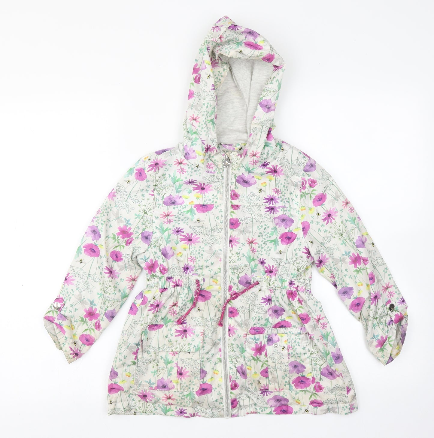 F&F Girls Multicoloured Floral  Rain Coat Coat Size 6-7 Years