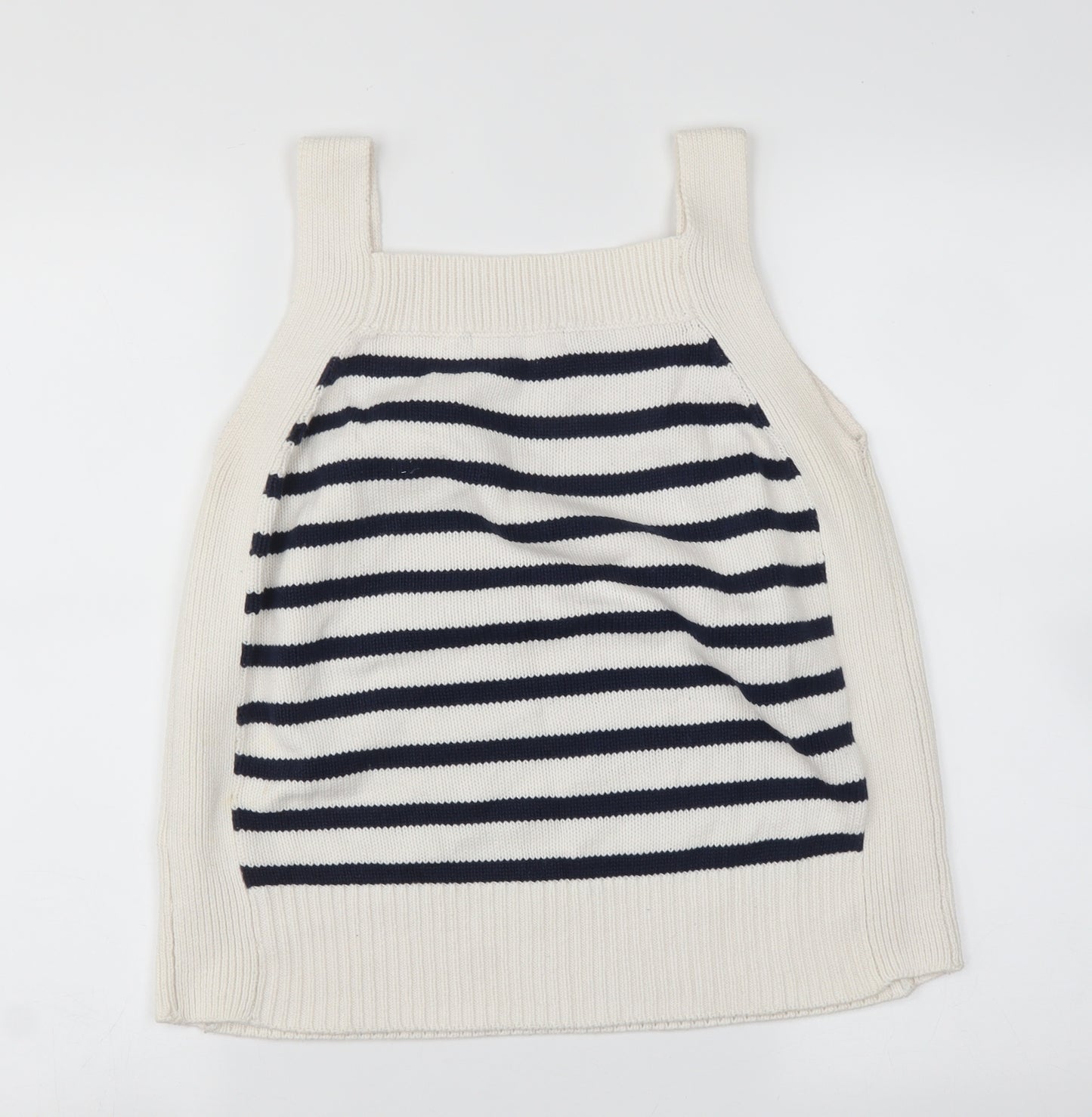 M&S Womens Multicoloured Striped  Vest Jumper Size M