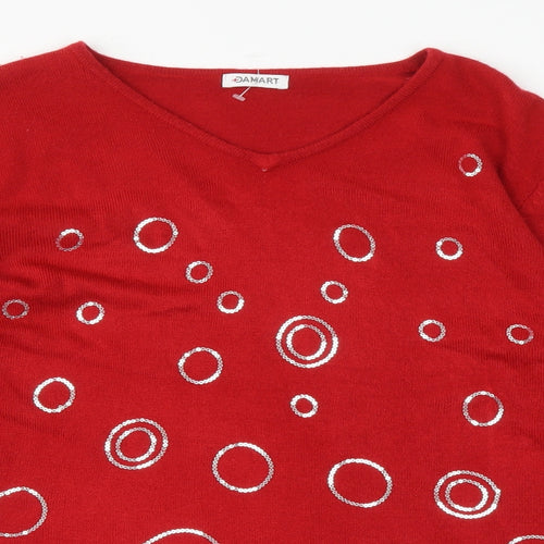 Damart Womens Red   Pullover Jumper Size 14